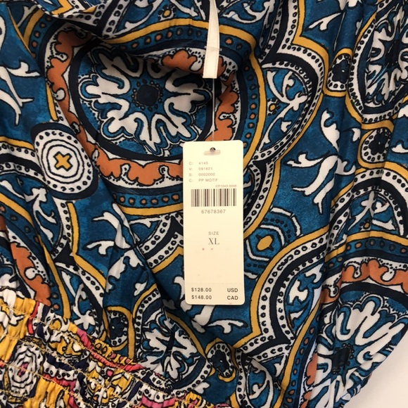 Anthropologie cut out one side smocked waist long dress size XL - NWT - Picture 4 of 11